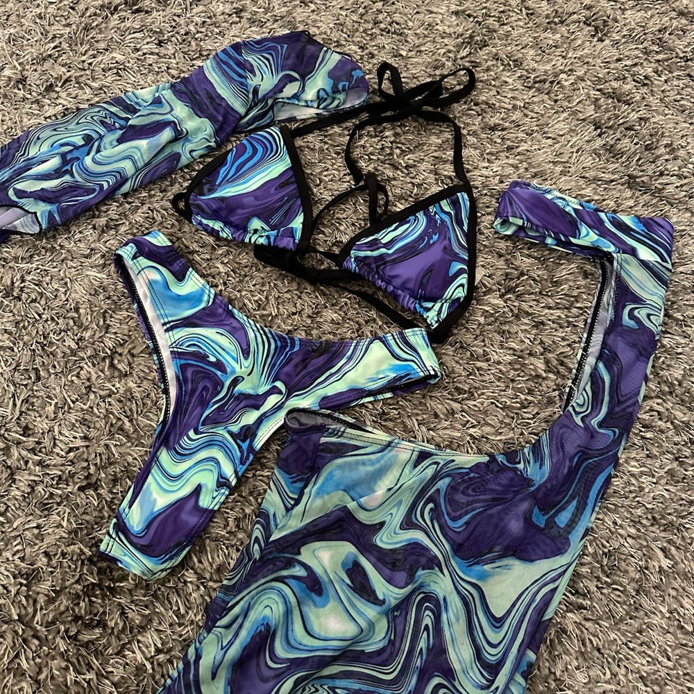 Shein - Tie Dye Swim Set